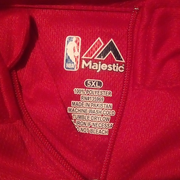 Men's Red Majestic NBA Brand Portland Trailblazers Pullover Jacket.Size 5XL. - Picture 4 of 6